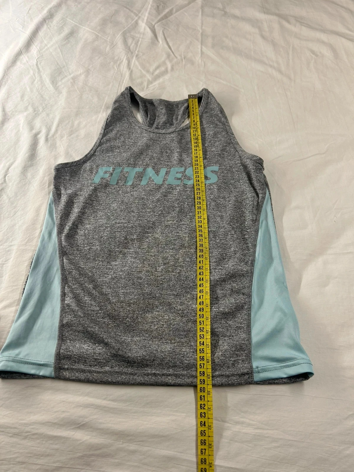 Vintage light blue grey sports top tank top fitness – photo 7